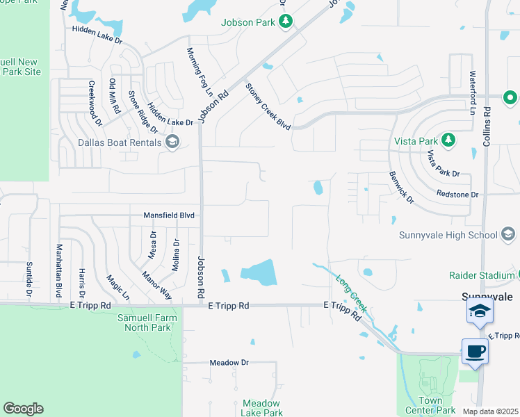 map of restaurants, bars, coffee shops, grocery stores, and more near 221 Catullus Drive in Sunnyvale