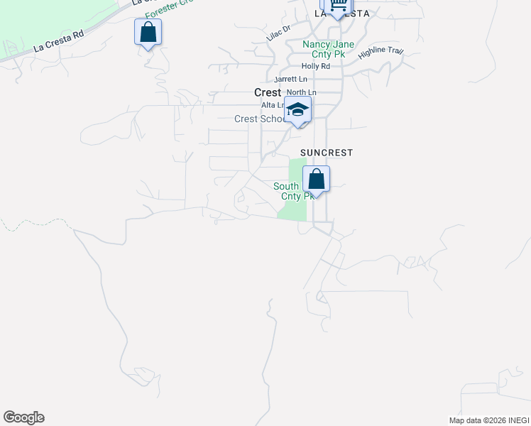 map of restaurants, bars, coffee shops, grocery stores, and more near 124 South Lane in El Cajon