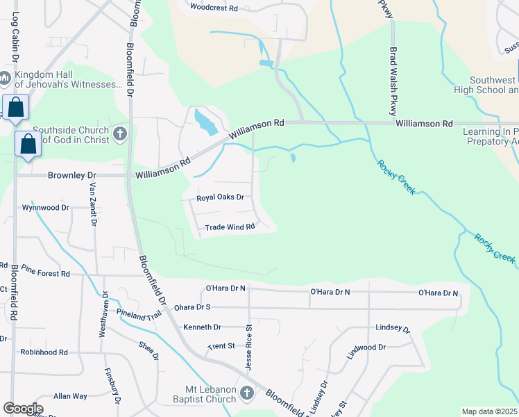map of restaurants, bars, coffee shops, grocery stores, and more near 254 Beaumont Heights in Macon