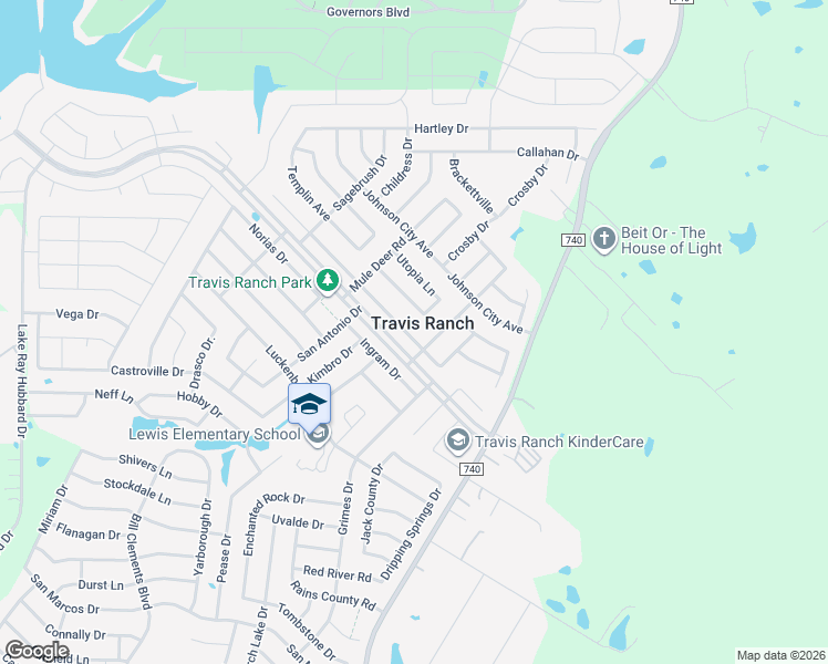 map of restaurants, bars, coffee shops, grocery stores, and more near 1106 Mount Olive Lane in Forney