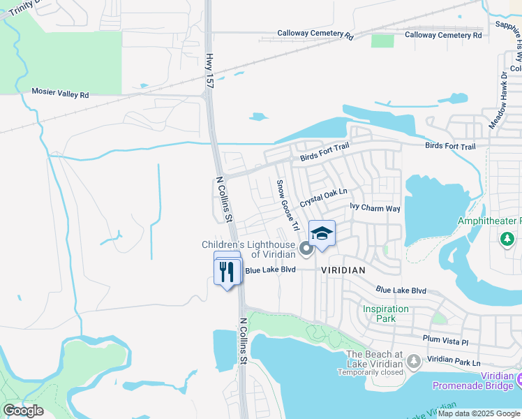 map of restaurants, bars, coffee shops, grocery stores, and more near 800 Harris Hawk Way in Arlington
