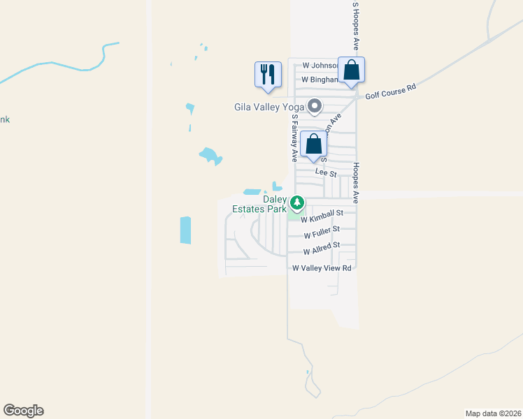 map of restaurants, bars, coffee shops, grocery stores, and more near 4101 West Frye Creek Road in Thatcher
