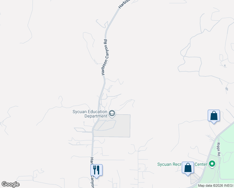 map of restaurants, bars, coffee shops, grocery stores, and more near 1527 Harbison Canyon Road in El Cajon