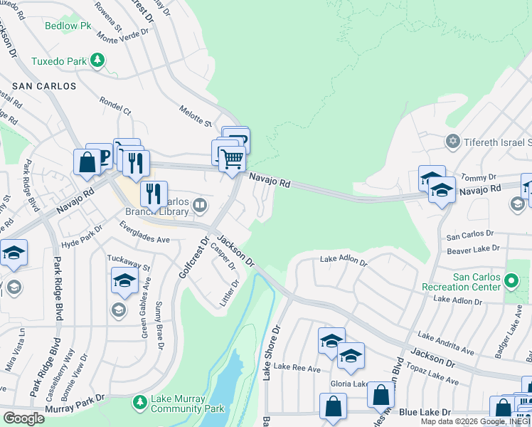 map of restaurants, bars, coffee shops, grocery stores, and more near 6923 Caminito Entrada in San Diego