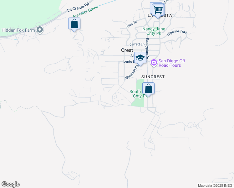 map of restaurants, bars, coffee shops, grocery stores, and more near 107 Albatross Place in El Cajon