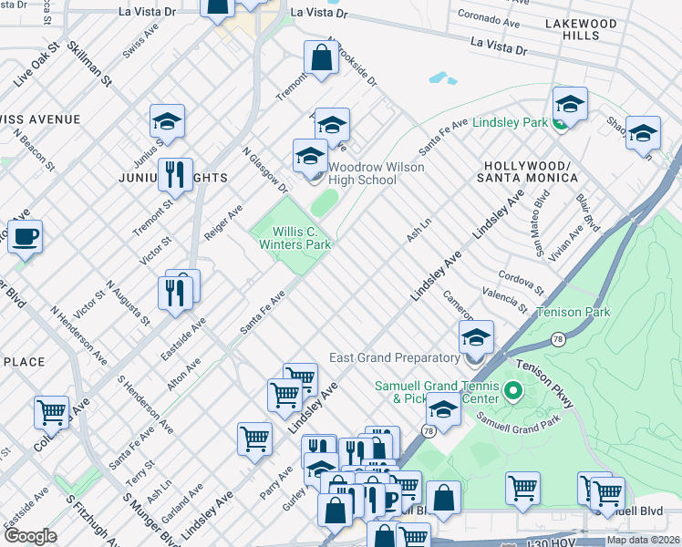 map of restaurants, bars, coffee shops, grocery stores, and more near 508 Martinique Avenue in Dallas