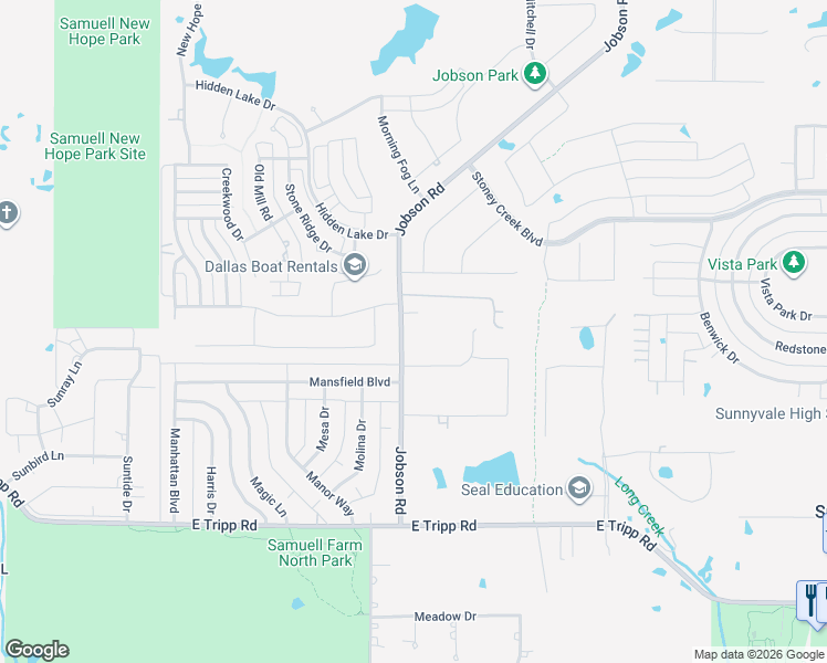 map of restaurants, bars, coffee shops, grocery stores, and more near 234 Jobson Road in Sunnyvale