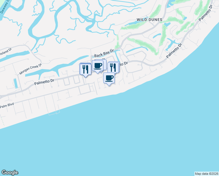 map of restaurants, bars, coffee shops, grocery stores, and more near 134 Grand Pavilion Boulevard in Isle of Palms