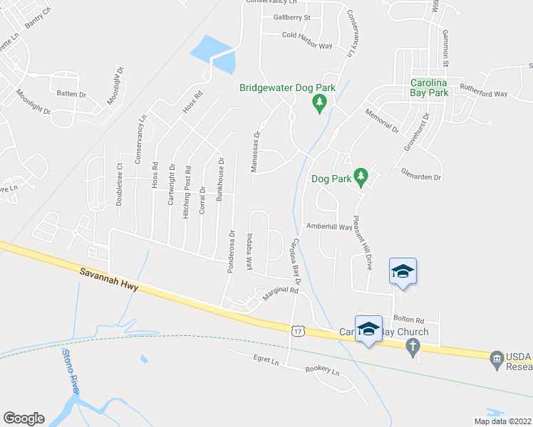 map of restaurants, bars, coffee shops, grocery stores, and more near 1740 Indaba Way in Charleston