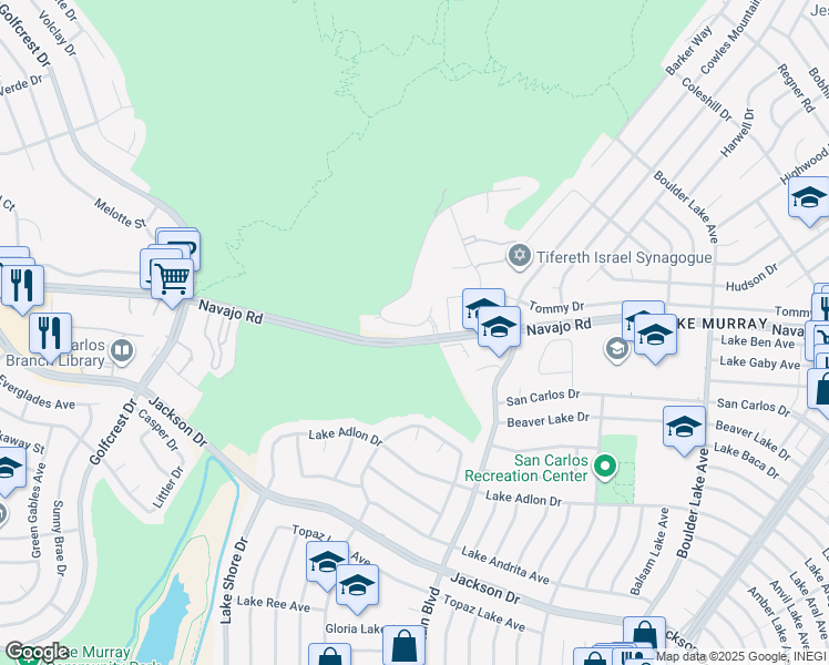 map of restaurants, bars, coffee shops, grocery stores, and more near 7773 Eagle Ridge Drive in San Diego