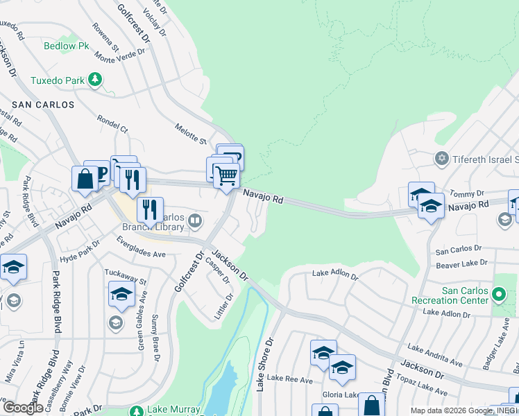 map of restaurants, bars, coffee shops, grocery stores, and more near 6991 Caminito Perico in San Diego