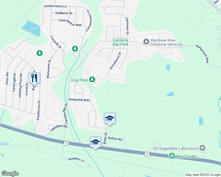 map of restaurants, bars, coffee shops, grocery stores, and more near 2913 Glenarden Drive in Charleston
