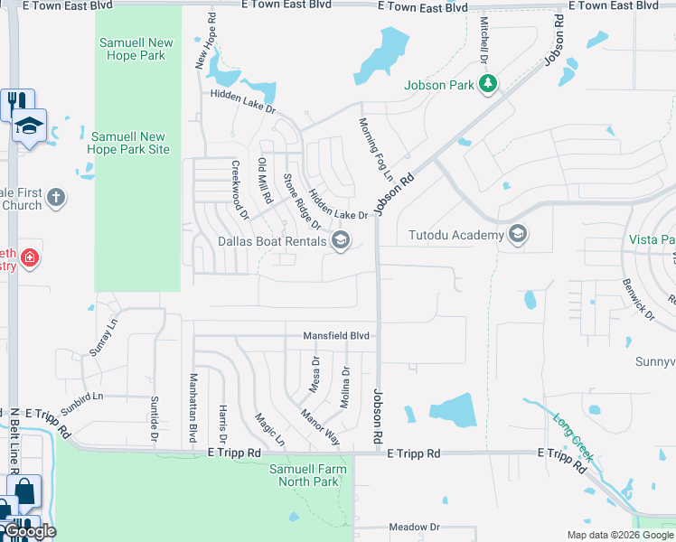 map of restaurants, bars, coffee shops, grocery stores, and more near 233 Hearthstone Drive in Sunnyvale