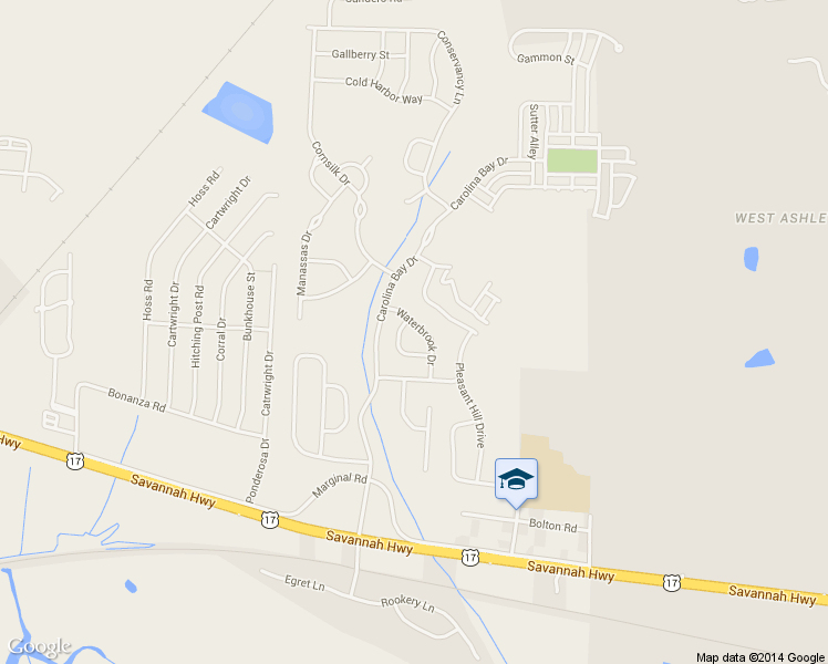 map of restaurants, bars, coffee shops, grocery stores, and more near 1735 Waterbrook Drive in Charleston