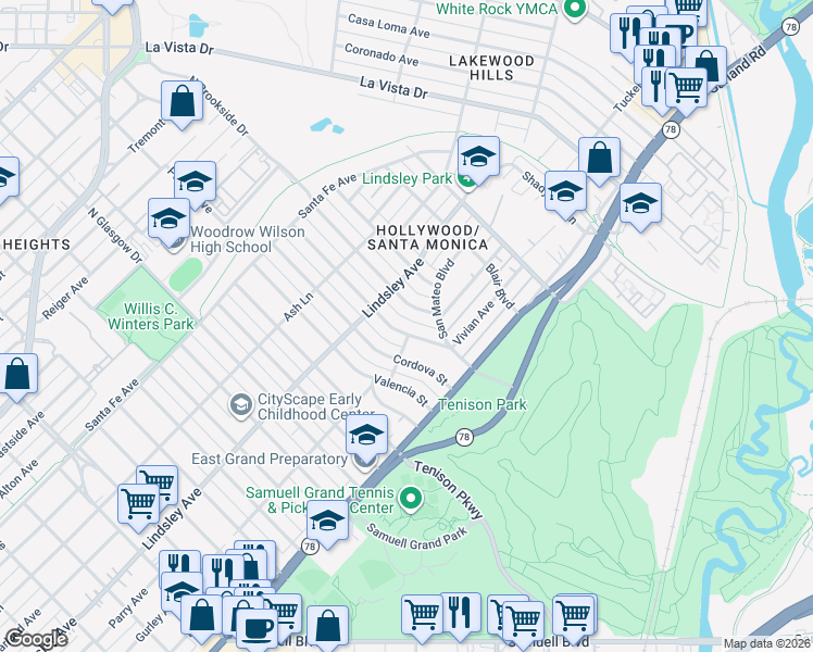 map of restaurants, bars, coffee shops, grocery stores, and more near 912 Clermont Avenue in Dallas