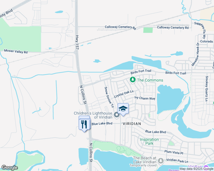 map of restaurants, bars, coffee shops, grocery stores, and more near 4261 Snow Goose Trail in Arlington
