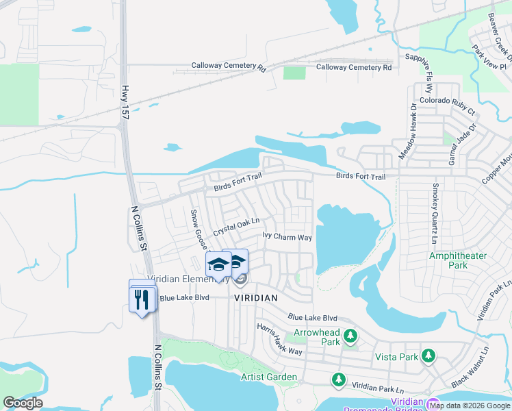 map of restaurants, bars, coffee shops, grocery stores, and more near 4217 Aspen Grove Court in Arlington