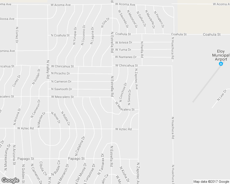 map of restaurants, bars, coffee shops, grocery stores, and more near 4735 North Estrella Road in Eloy