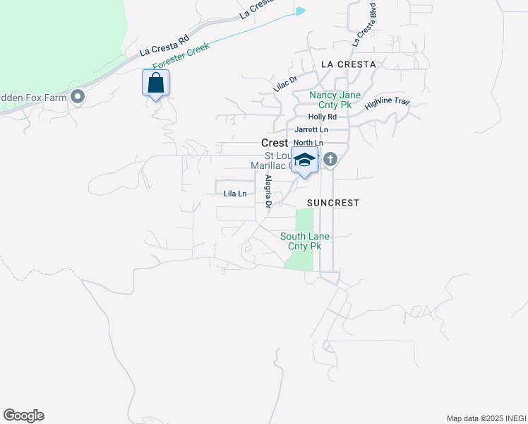 map of restaurants, bars, coffee shops, grocery stores, and more near 2223 Suncrest Boulevard in El Cajon