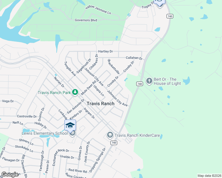 map of restaurants, bars, coffee shops, grocery stores, and more near 2004 Zavala Drive in Forney