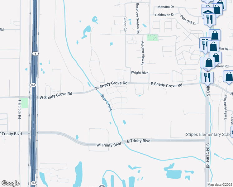 map of restaurants, bars, coffee shops, grocery stores, and more near 426 Quarter Horse Drive in Grand Prairie