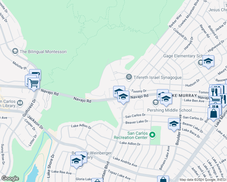 map of restaurants, bars, coffee shops, grocery stores, and more near in San Diego