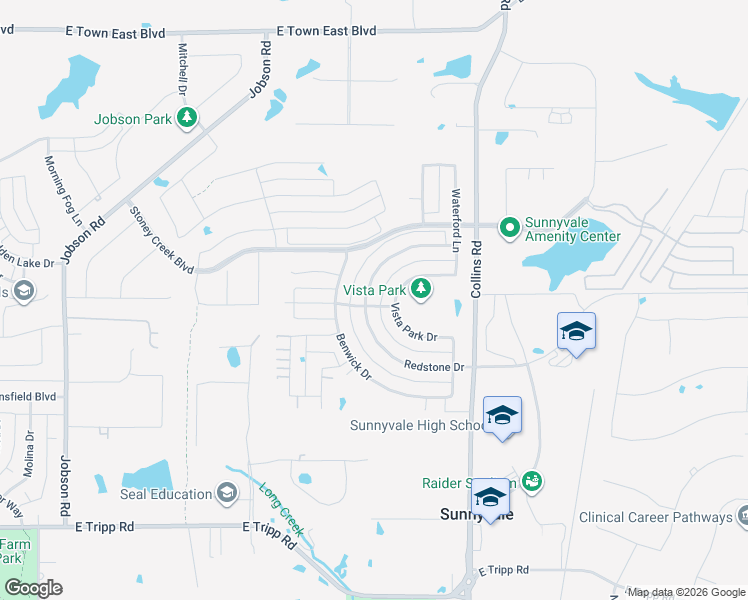 map of restaurants, bars, coffee shops, grocery stores, and more near 354 Redstone Drive in Sunnyvale