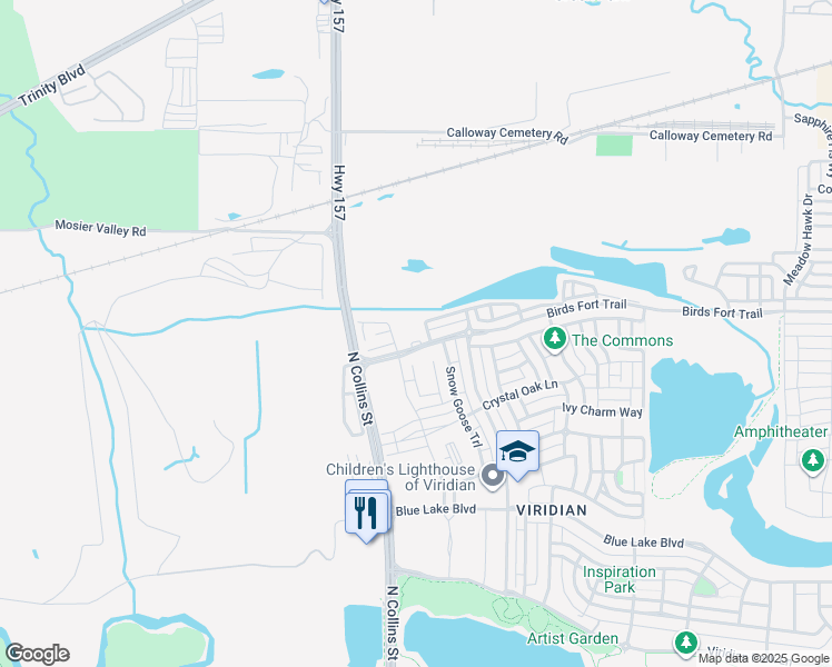 map of restaurants, bars, coffee shops, grocery stores, and more near 875 Birds Fort Trail in Euless