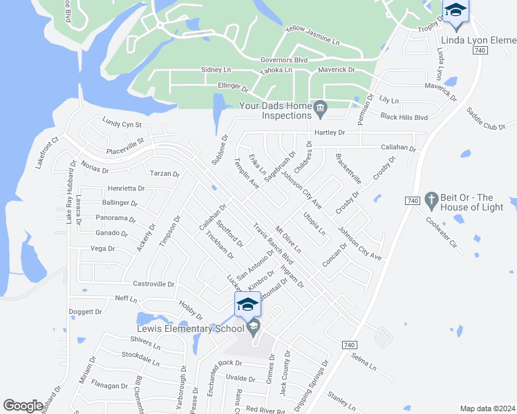 map of restaurants, bars, coffee shops, grocery stores, and more near 1220 Mount Olive Lane in Forney