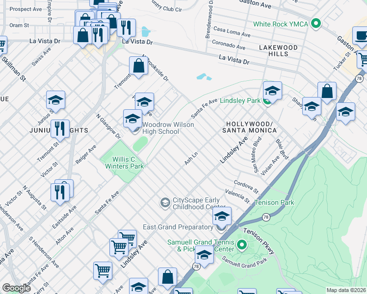 map of restaurants, bars, coffee shops, grocery stores, and more near 507 Cordova Street in Dallas