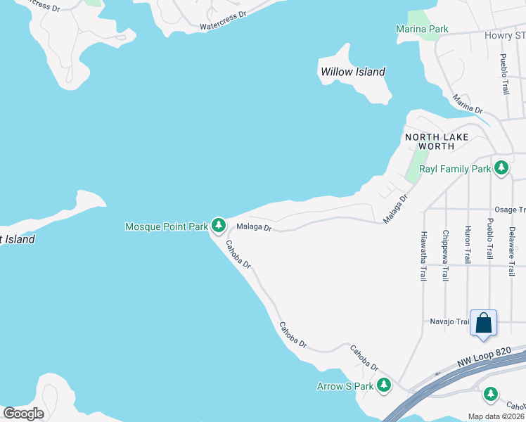 map of restaurants, bars, coffee shops, grocery stores, and more near 8220 Woodvale Road in Fort Worth