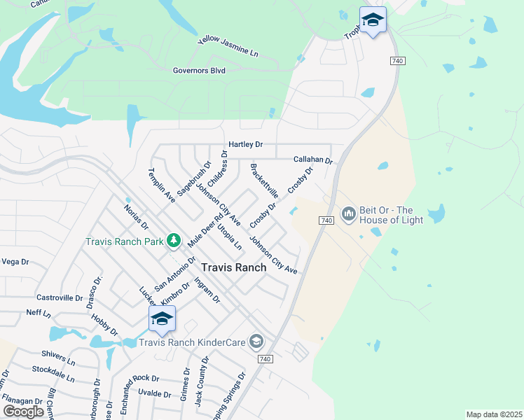 map of restaurants, bars, coffee shops, grocery stores, and more near 2019 Crosby Drive in Forney