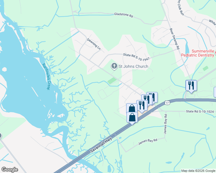 map of restaurants, bars, coffee shops, grocery stores, and more near 1085 Saltwater Circle in Johns Island