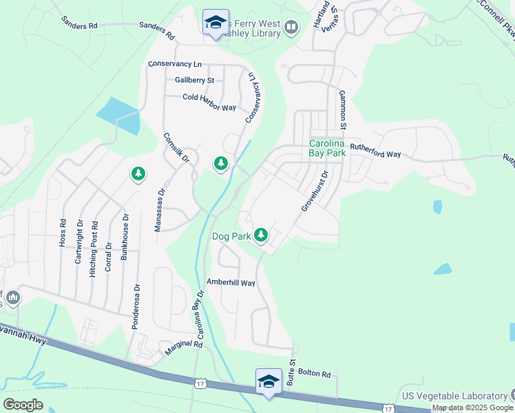 map of restaurants, bars, coffee shops, grocery stores, and more near 3005 Memorial Drive in Charleston