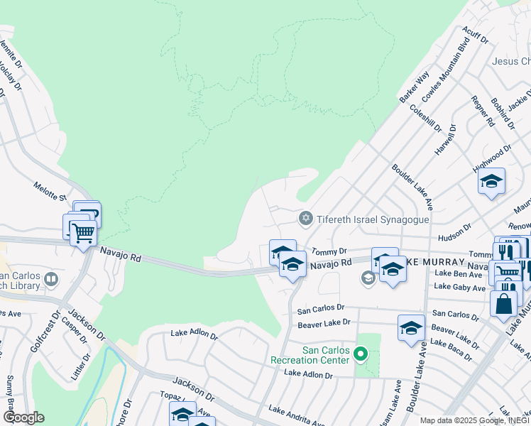 map of restaurants, bars, coffee shops, grocery stores, and more near 7717 Tommy Street in San Diego
