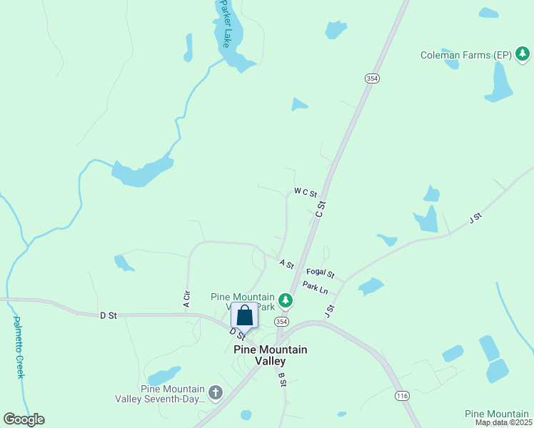 map of restaurants, bars, coffee shops, grocery stores, and more near 144 West C Street in Pine Mountain Valley
