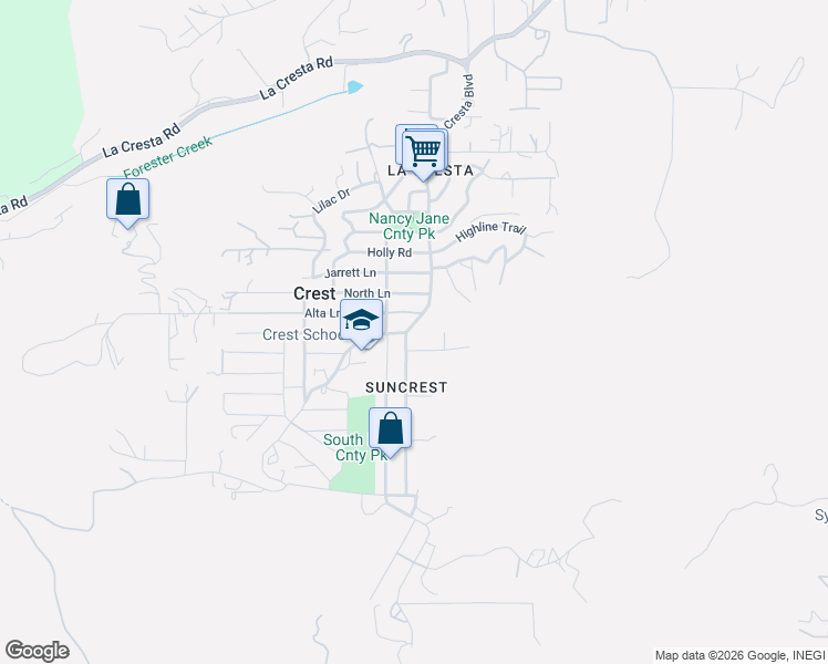 map of restaurants, bars, coffee shops, grocery stores, and more near 1922 Suncrest Boulevard in El Cajon