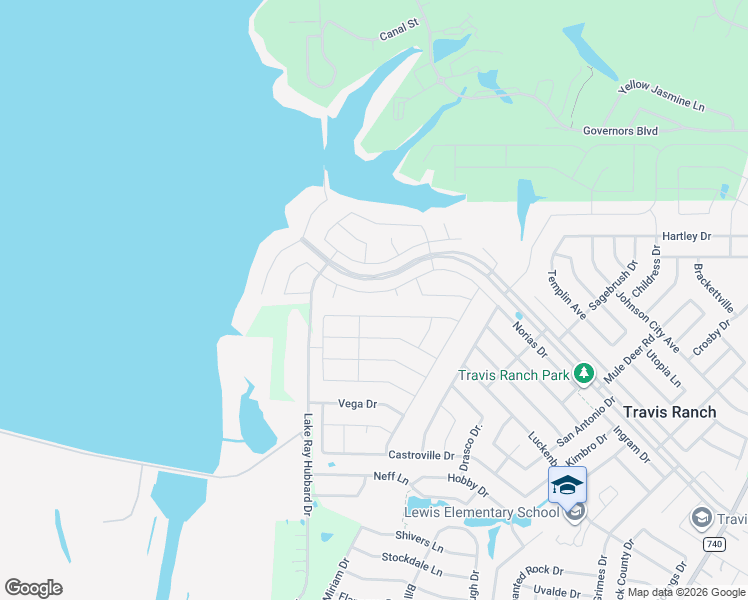 map of restaurants, bars, coffee shops, grocery stores, and more near 17410-17644 Lake Ray Hubbard Drive in Forney