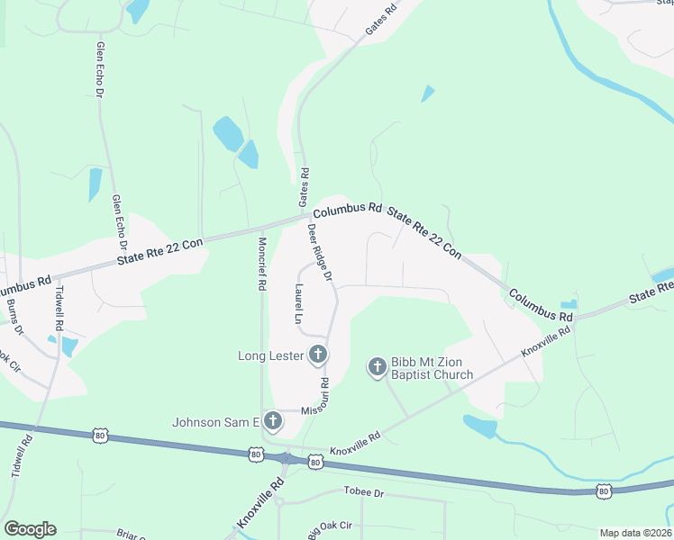 map of restaurants, bars, coffee shops, grocery stores, and more near 115 Deer Ridge Drive in Lizella