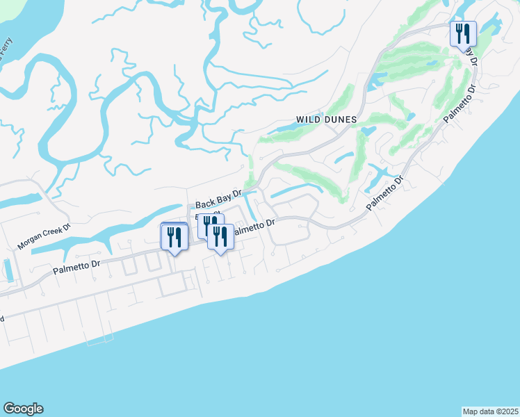 map of restaurants, bars, coffee shops, grocery stores, and more near 8 Lagoon Villas in Isle of Palms
