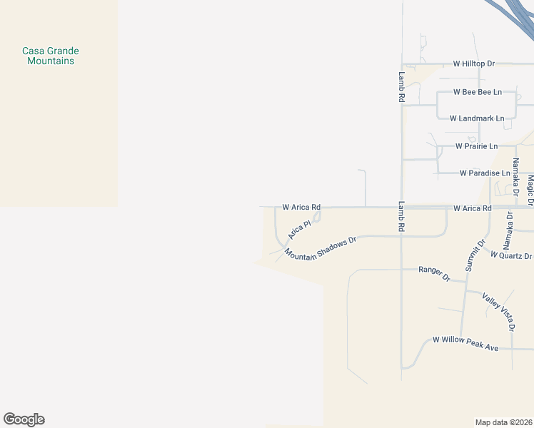 map of restaurants, bars, coffee shops, grocery stores, and more near 11925 West Arica Road in Casa Grande