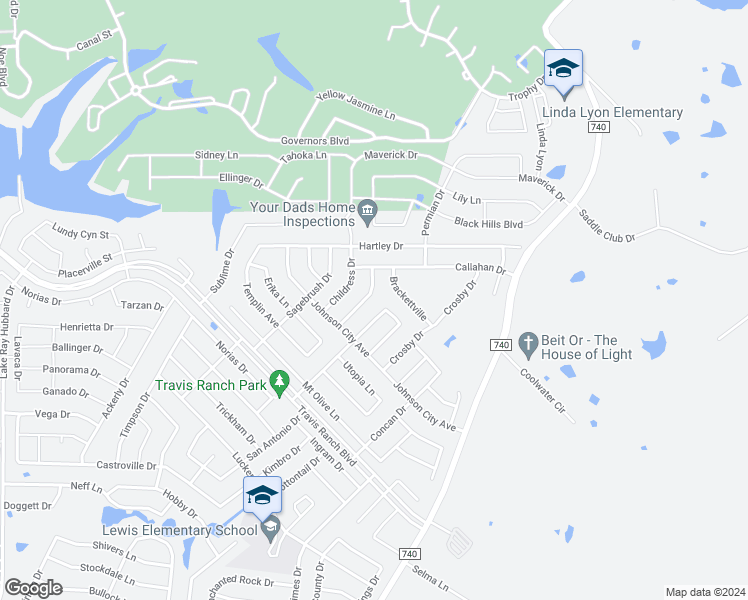 map of restaurants, bars, coffee shops, grocery stores, and more near 2020 Diamondback in Forney