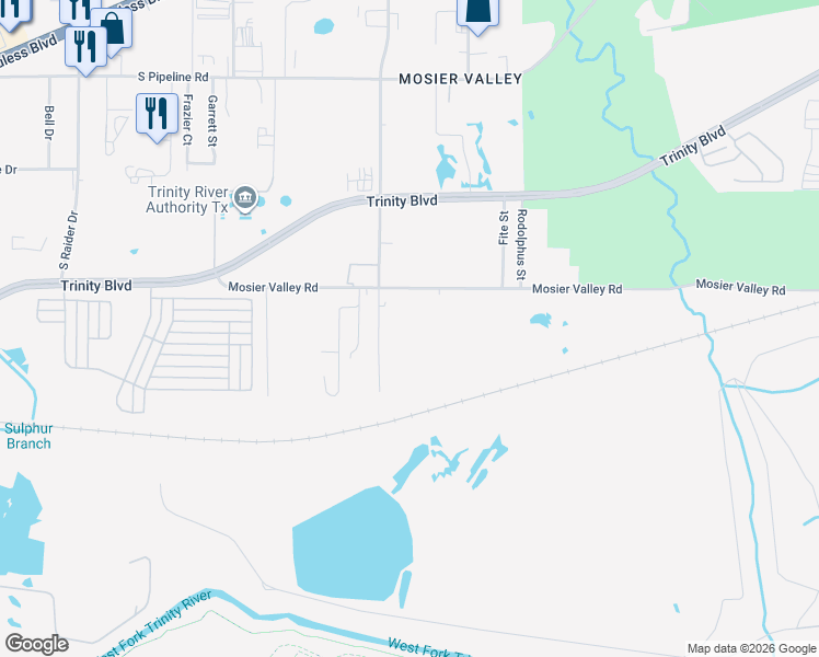 map of restaurants, bars, coffee shops, grocery stores, and more near 3204 House Anderson Road in Euless