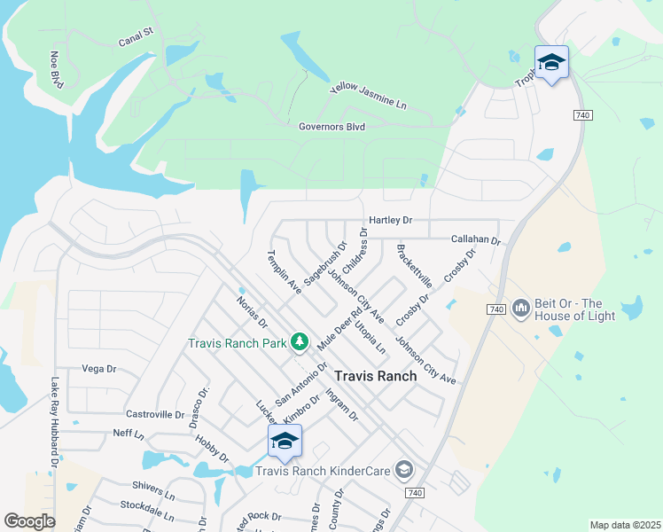 map of restaurants, bars, coffee shops, grocery stores, and more near 2102 Johnson City Avenue in Forney