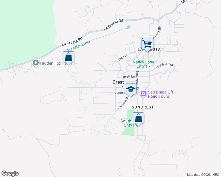 map of restaurants, bars, coffee shops, grocery stores, and more near 314 Alta Lane in El Cajon