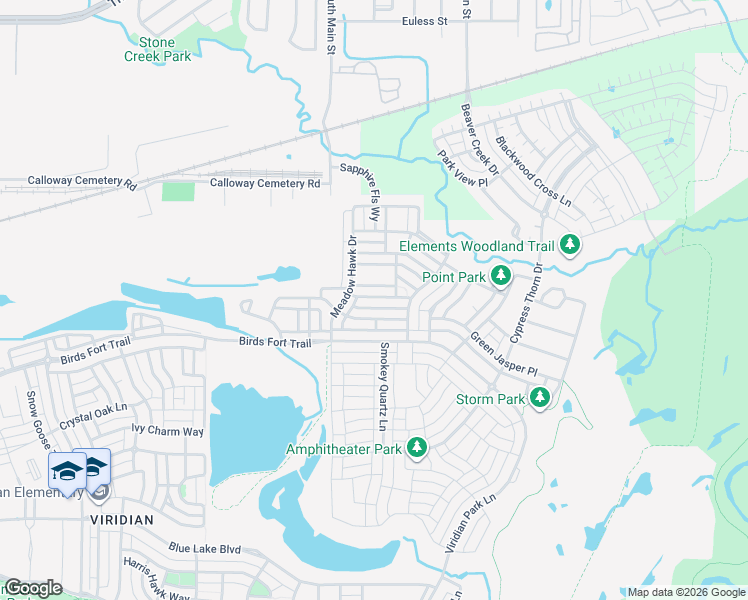 map of restaurants, bars, coffee shops, grocery stores, and more near 1504 Mount Evans Trail in Euless