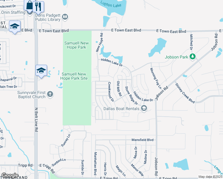 map of restaurants, bars, coffee shops, grocery stores, and more near 302 Creekwood Drive in Sunnyvale