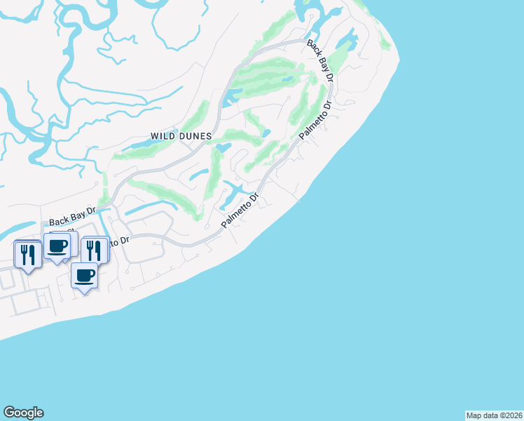 map of restaurants, bars, coffee shops, grocery stores, and more near 42 Beach Club Villas in Isle of Palms