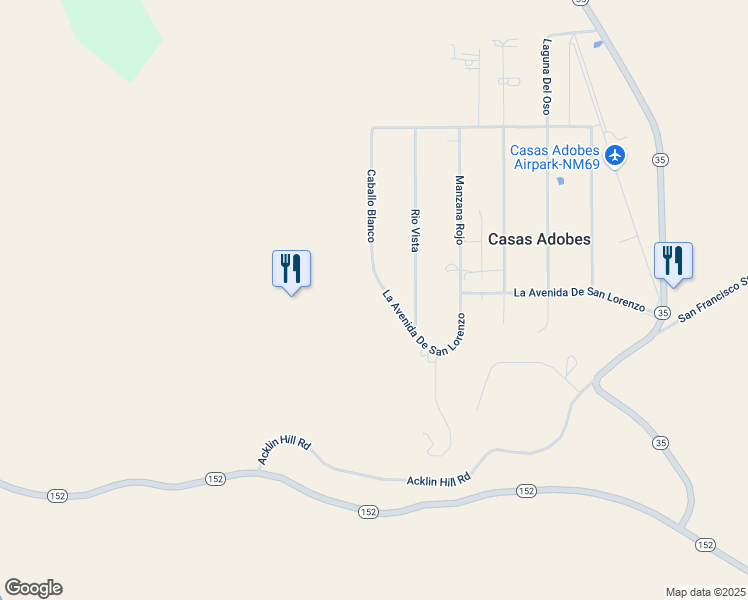 map of restaurants, bars, coffee shops, grocery stores, and more near 254 Caballo Blanco in Mimbres