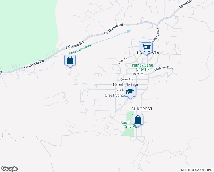 map of restaurants, bars, coffee shops, grocery stores, and more near 314 Alta Lane in El Cajon